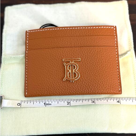 NWT Burberry TB Logo Plaque Leather Card Case in Warm Russet - Picture 11 of 13